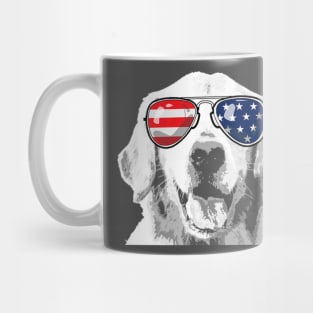 Patriotic Golden Retriever Dog 4th Of July Mug